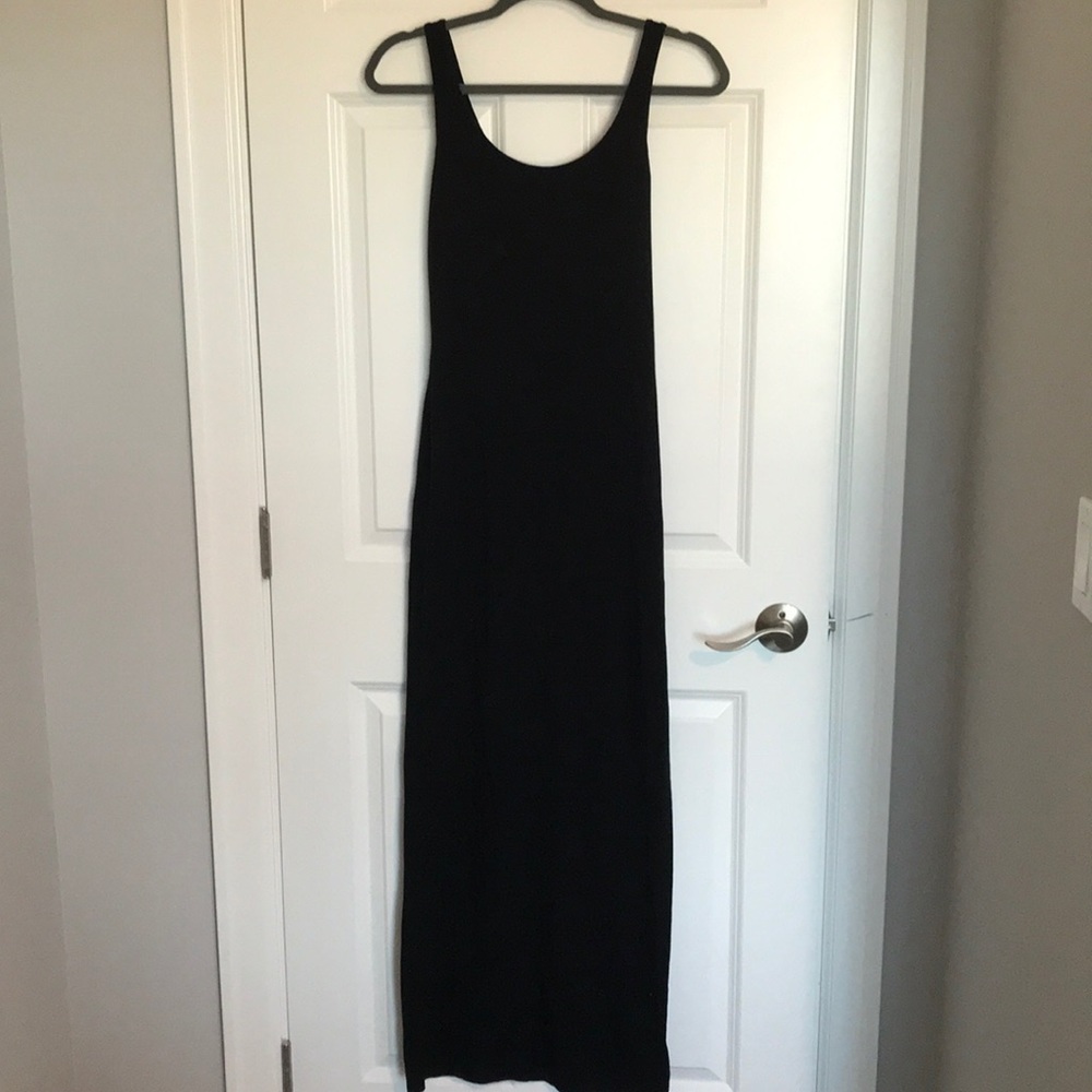 Fitted black maxi dress from express.